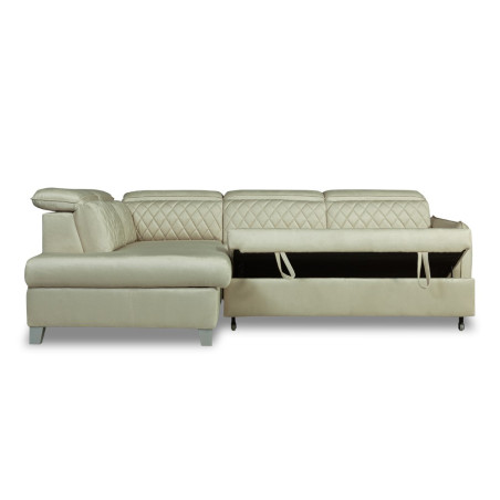 Coltar Extensibil Cu Otoman Stanga Tiago, 5 Locuri, Tetiere Reglabile, Crem, 255 Cm-01
