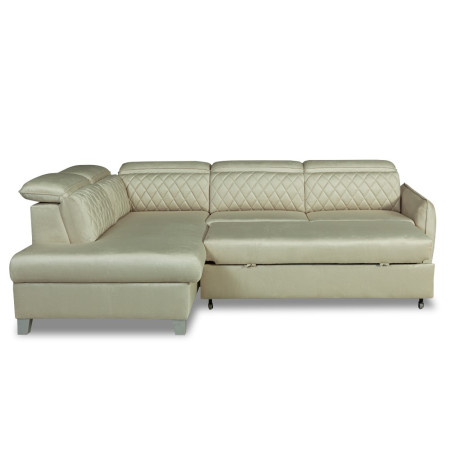 Coltar Extensibil Cu Otoman Stanga Tiago, 5 Locuri, Tetiere Reglabile, Crem, 255 Cm-01