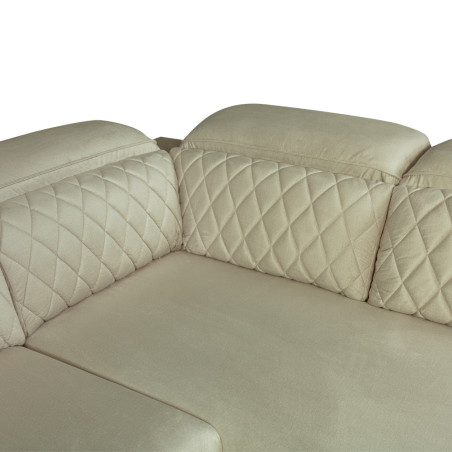 Coltar U Extensibil Cu Lada Tiago, Stanga, 6 Locuri, Tetiere Reglabile, Crem 330 Cm-01