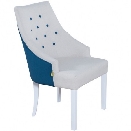 Scaun Amanda, Alb Si Albastru, 59.5 X 64 X 97 Cm-01