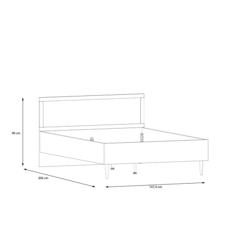 Set Dormitor Charleston, Dulap Cu 2 Usi, Noptiere Si Pat Cu Dimensiune saltea 140 x 200 Cm-01
