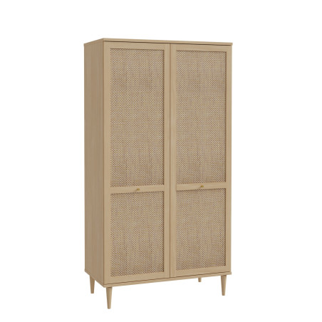 Set Dormitor Charleston, Dulap Cu 2 Usi, Noptiere Si Pat Cu Dimensiune saltea 140 x 200 Cm-01
