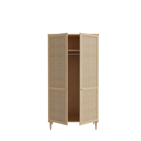 Set Dormitor Charleston, Dulap Cu 2 Usi, Noptiere Si Pat Cu Dimensiune saltea 140 x 200 Cm-01