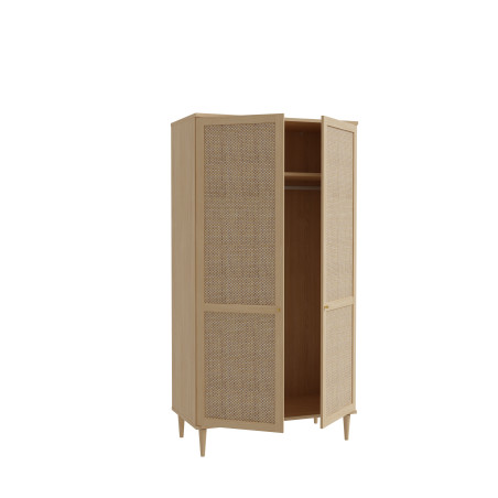 Set Dormitor Charleston, Dulap Cu 2 Usi, Noptiere Si Pat Cu Dimensiune saltea 140 x 200 Cm-01