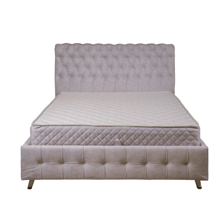 Set Dormitor Saint Tropez Alb, Pat Tapitat Cu Dimensiune Saltea 160 X 200, Dulap Cu Usi Culisante, 2 Noptiere, Vopsit Alb-01