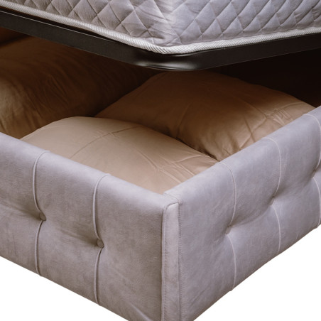 Set Dormitor Saint Tropez Alb, Pat Tapitat Cu Dimensiune Saltea 160 X 200, Dulap Cu Usi Culisante, 2 Noptiere, Vopsit Alb-01