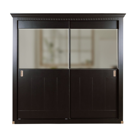 Dulap Dormitor cu 2 usi culisante Saint Tropez, Negru, 212.2 Cm-01