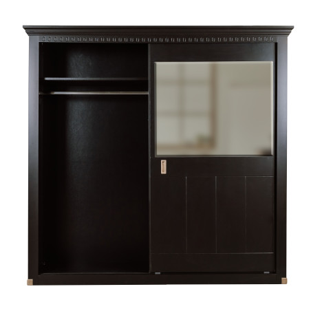 Dulap Dormitor cu 2 usi culisante Saint Tropez, Negru, 212.2 Cm-01