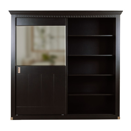 Dulap Dormitor cu 2 usi culisante Saint Tropez, Negru, 212.2 Cm-01