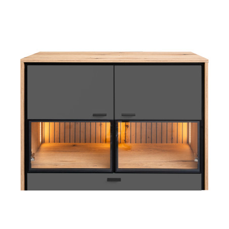 Highboard 4 Usi  Si 1 Sertar Sonata Akustik Royal Grey 105 Cm-01
