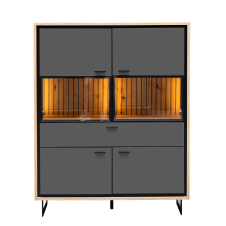 Highboard 4 Usi  Si 1 Sertar Sonata Akustik Royal Grey 105 Cm-01