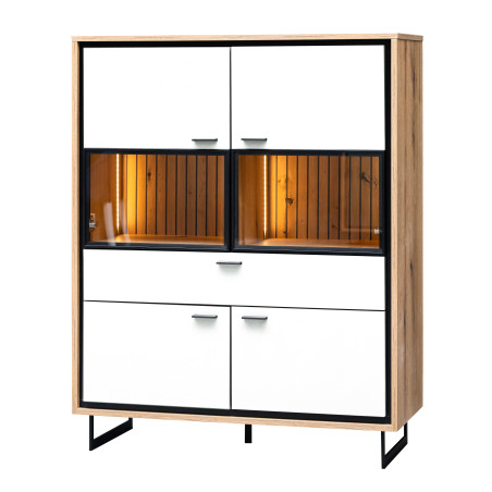 Comoda Bar 4 Usi Si 1 Sertar Sonata Alb 105 Cm-01