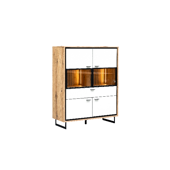 Comoda Bar 4 Usi Si 1 Sertar Sonata Alb 105 Cm