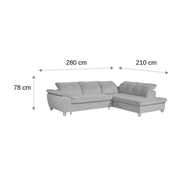 Coltar Extensibil Cu Otoman Mic Dreapta Sevilia Lux, 5 Locuri, Tetiere Reglabile, Maro, 280 Cm