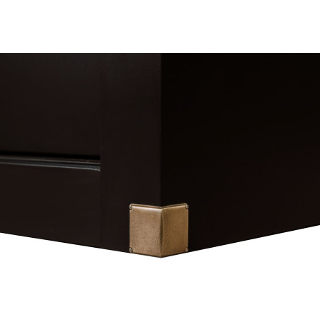 Set Dormitor Saint Tropez Negru, Pat Cu Dimensiune Saltea 160 X 200, Dulap Cu Usi Culisante, 2 Noptiere, Vopsit Negru-01