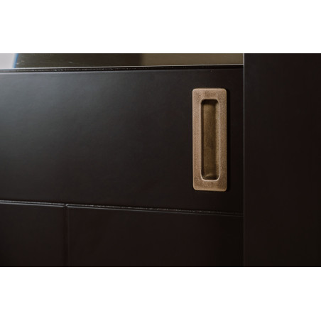 Set Dormitor Saint Tropez Negru, Pat Cu Dimensiune Saltea 160 X 200, Dulap Cu Usi Culisante, 2 Noptiere, Vopsit Negru-01