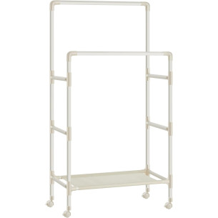 Suport Metalic Pentru Haine Cu 2 Bare Si 1 Raft, 83 Cm