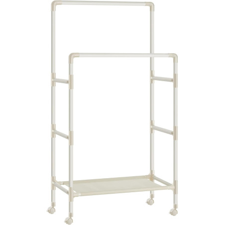 Suport Metalic Pentru Haine Cu 2 Bare Si 1 Raft, 83 Cm-01