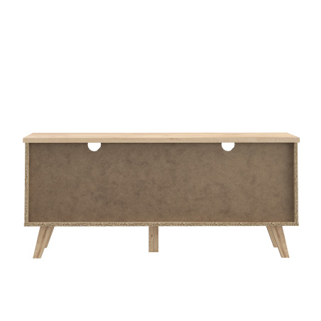 Comoda TV Mica Cu 1 Usa Si 1 Sertar Vankka, Stejar Pardosit Si Alb, 124.4 Cm-01