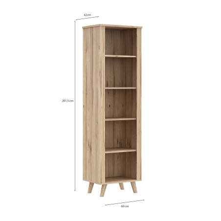 Etajera Mica Vankka, Stejar Pardosit Si Alb, 60 Cm-01