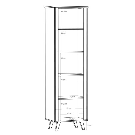 Etajera Mica Vankka, Stejar Pardosit Si Alb, 60 Cm-01