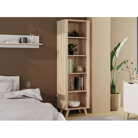 Etajera Mica Vankka, Stejar Pardosit Si Alb, 60 Cm-01
