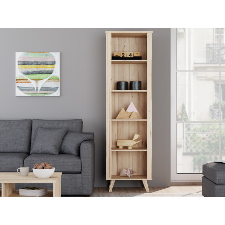 Etajera Mica Vankka, Stejar Pardosit Si Alb, 60 Cm-01