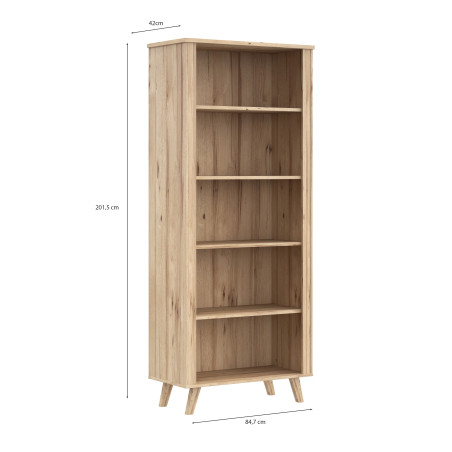 Etajera Mare Vankka, Stejar Pardosit Si Alb, 84.7 Cm-01