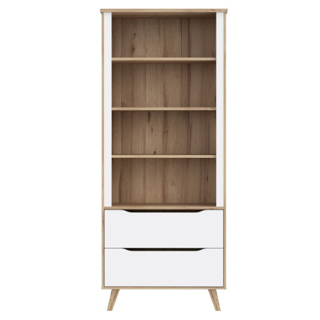 Etajera 2 Sertare Vankka, Stejar pardosit Si Alb, 84.7 Cm-01