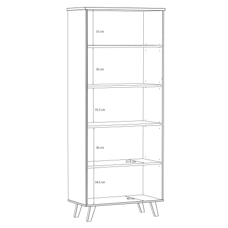 Vitrina 2 Usi Vankka, Stejar pardosit Si Alb, 84.7 Cm-01