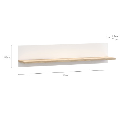 Polita Vankka, Stejar Pardosit Si Alb, 120 Cm-01