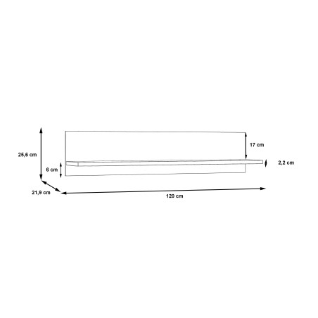 Polita Vankka, Stejar Pardosit Si Alb, 120 Cm-01