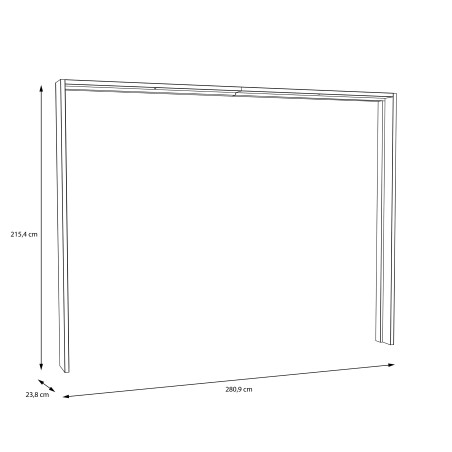 Rama Cu LED Dulap Tuberoze, Stejar Catania, 280.9 Cm-01