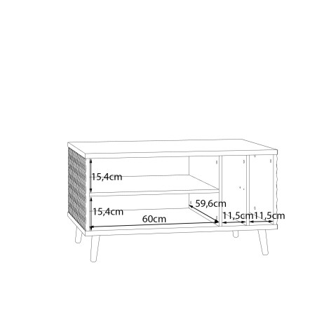 Masa Cafea Ankona, Alb Si Stejar Mauvella, 90 Cm-01