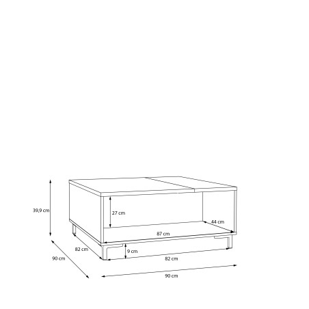 Masa Cafea Confort, Stejar Mauvella Si Nisipiu, 90 Cm-01