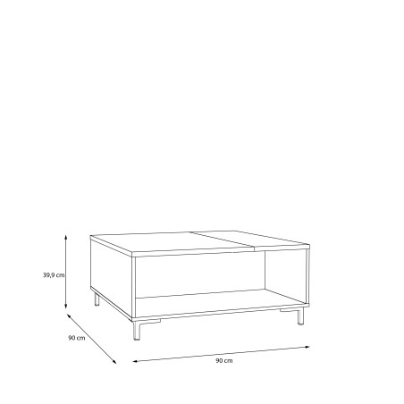 Masa Cafea Confort, Stejar Mauvella Si Nisipiu, 90 Cm-01