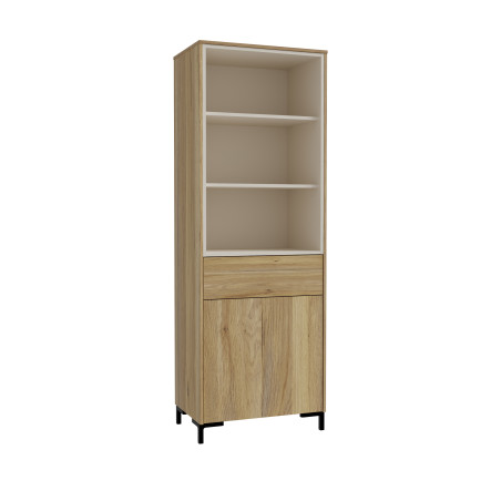 Etajera Cu 1 Usa Si 1 Sertar Confort, Stejar Mauvella Si Nisipiu, 63.4 Cm-01