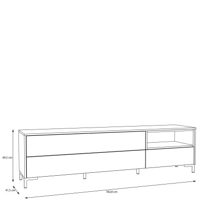 Comoda Tv Confort, Stejar Mauvella Si Nisipiu, 182.8 Cm-01