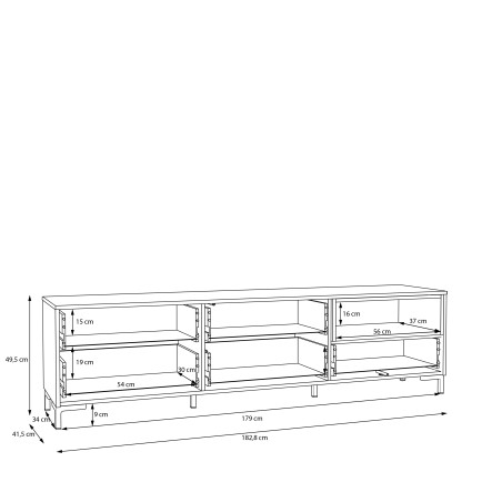 Comoda Tv Confort, Stejar Mauvella Si Nisipiu, 182.8 Cm-01