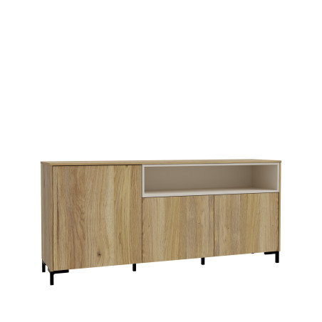 Bufet Confort Cu 3 Usi, Stejar Mauvella Si Nisipiu, 172.8 Cm-01