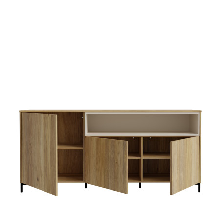 Bufet Confort Cu 3 Usi, Stejar Mauvella Si Nisipiu, 172.8 Cm-01