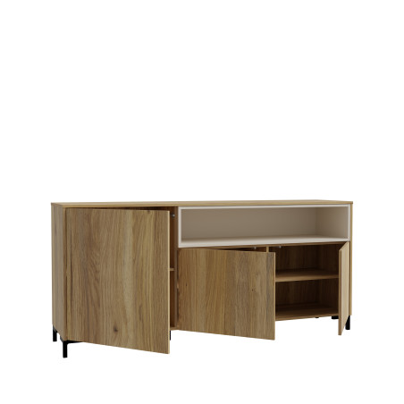 Bufet Confort Cu 3 Usi, Stejar Mauvella Si Nisipiu, 172.8 Cm-01