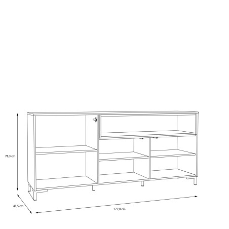 Bufet Confort Cu 3 Usi, Stejar Mauvella Si Nisipiu, 172.8 Cm-01