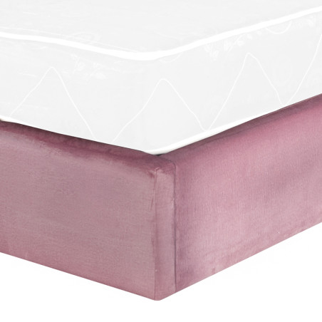 Pat Tapitat Ravel, Dimensiune Saltea 90 x 200 Cm, Somiera Rabatabila Si Panou Dreapta, Roz-01