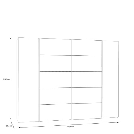 Dulap Energy Cu 4 Usi Negru Si Alb, 270 Cm-01