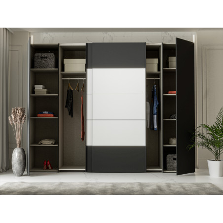 Dulap Energy Cu 4 Usi Negru Si Alb, 270 Cm-01
