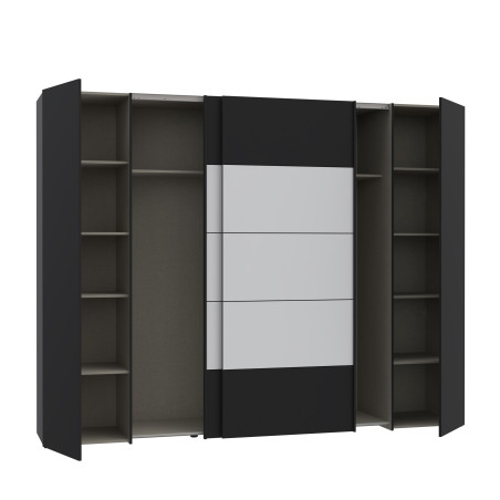 Dulap Energy Cu 4 Usi Negru Si Alb, 270 Cm-01