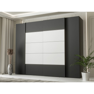 Dulap Energy Cu 4 Usi Negru Si Alb, 270 Cm