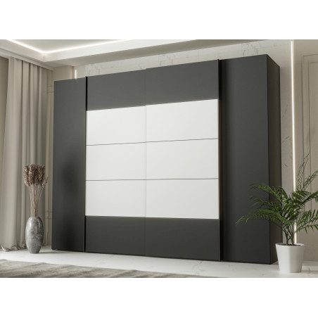 Dulap Energy Cu 4 Usi Negru Si Alb, 270 Cm-01