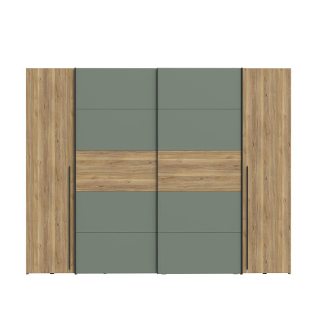 Dulap Energy Cu 4 Usi Stejar Mauvella Si Verde Menta, 270 Cm-01
